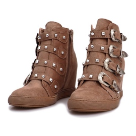 Rosa mocka sneakers med Maya spännen brun 2