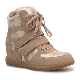 Beige wedge sneakers 1628 2