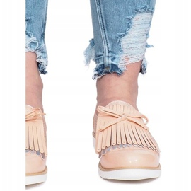 Rosa öppnade loafers med fransar i Pamole 1