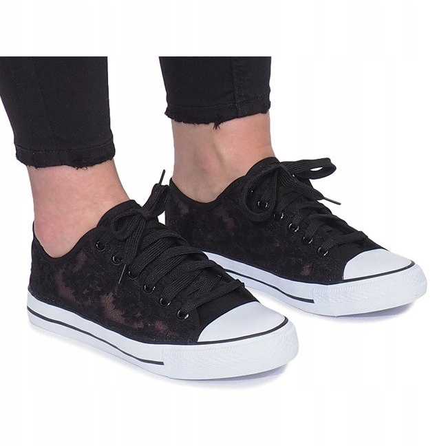 Black Impress openwork sneakers svart 2