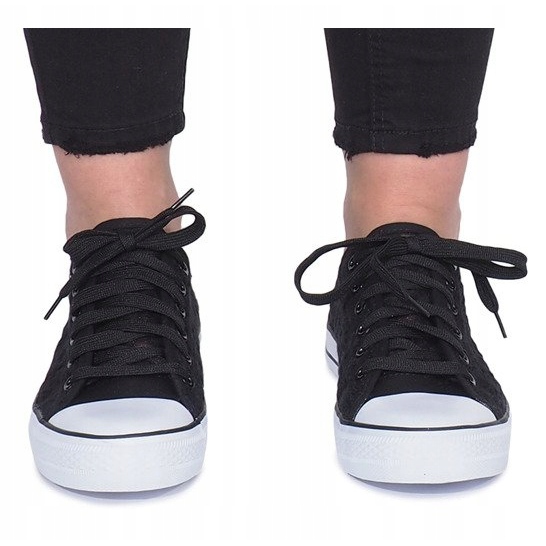 Black Impress openwork sneakers svart 1