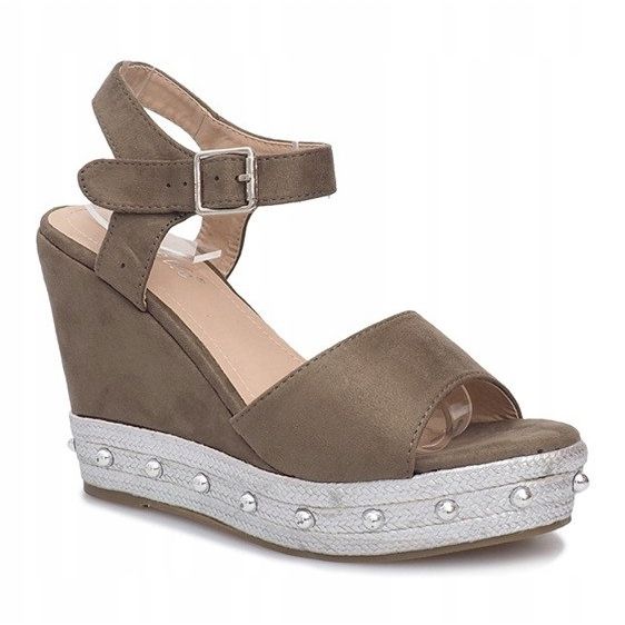 Resa gröna kile sandaler mångfärgad 1