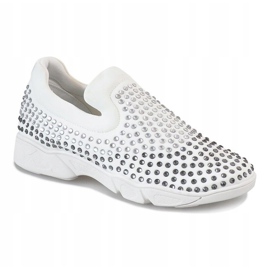 Vita diamantutsmyckade prickskor JT12-41 1