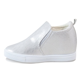 Silver snygga sneakers på kilen DD383-2 grå 1