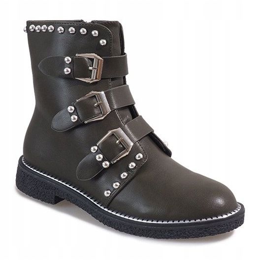 Gröna stövlar med dubbar WD-713 mångfärgad 1