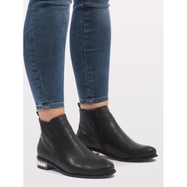 LEI-189 svarta stövlar med pärlor 1