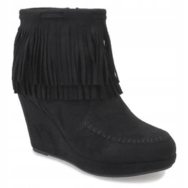 Svarta ankelboots i mocka boho LM-653 1