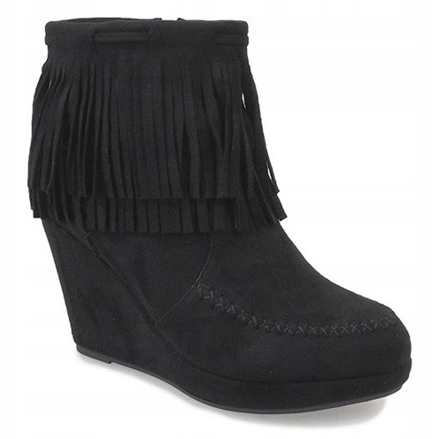 Svarta ankelboots i mocka boho LM-653 1