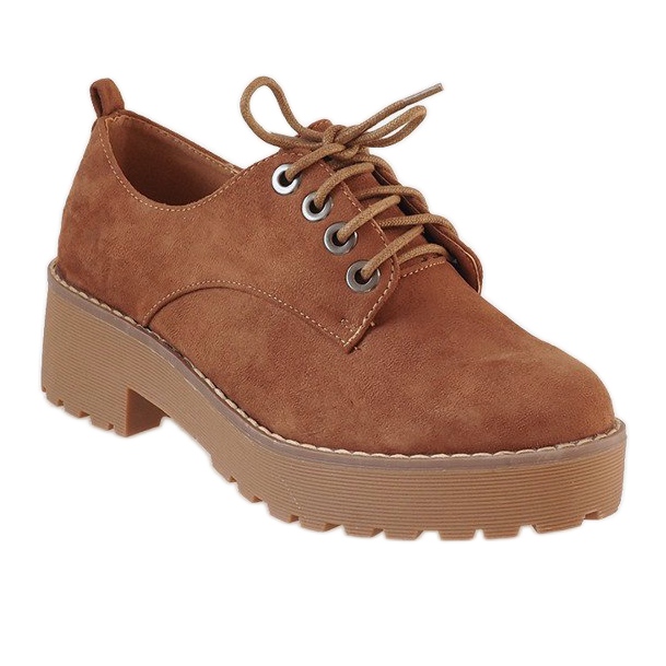 Lågklackar i kamel LL183 brun 1