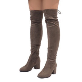 Mocka stövlar på TE1704-3 stolpen mångfärgad 1