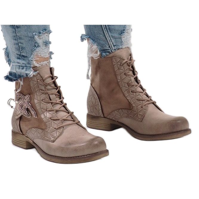 Rosa stövlar med nål F2322 mångfärgad 2