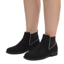 Svarta stövlar med elastisk Q-29 1