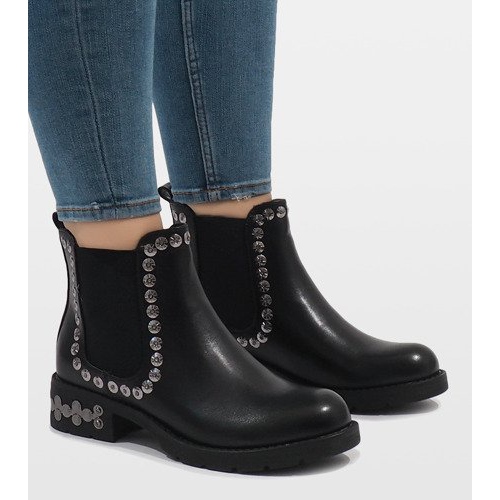 SDS Svarta isolerade stövlar med dubbar 7387-PA 2