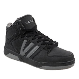 Svarta höga sneakers med päls M667-2 1