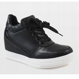 Svarta sneakers med guld MY560 dragkedja 1