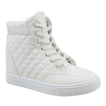 Vita sneakers med quiltade kilar DD478-2 1