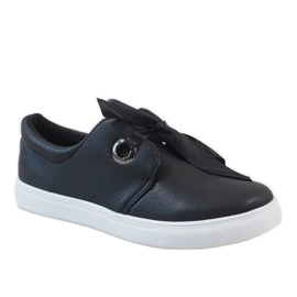 Svarta sneakers med rosett 3057-1 1