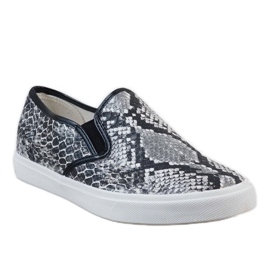 Mäns vita slip-on-sneakers YDB-9 svart 1