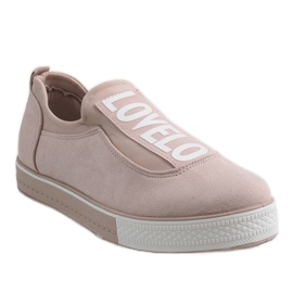 X-9707 beige slip-on sneakers 1