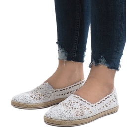 JX57P vita sneakers i spets 1