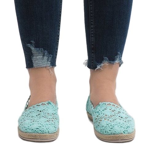 Gröna sneakers med spets JX57P 2