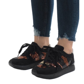 Svarta sport wedge sneakers T025 mångfärgad 1