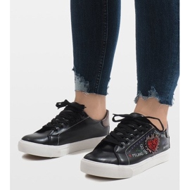 Svarta sneakers hjärta G-115 1