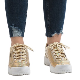 Guld fashionabla sportskor 82017 gyllene 2