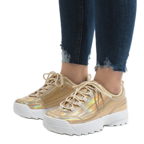 Guld fashionabla sportskor 82017 gyllene 1