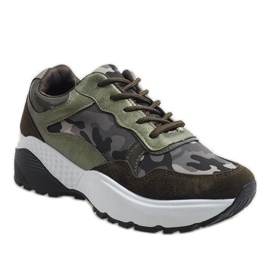 Gröna fashionabla sportskor, camo LT013 1