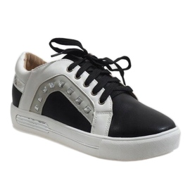 Svarta kvinnors sneakers kilar BH-115 1