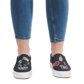 Svarta NB102P slip-on sneakers 1