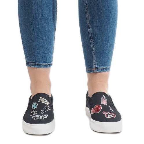 Svarta NB102P slip-on sneakers 1