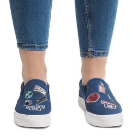 Marinblå slip-on sneakers NB102P 2