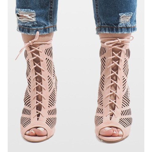 Rosa stövlar på en nål 1610-225 2