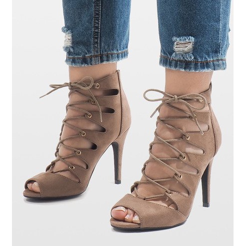 Kaki stövlar med hög klack 9095-83A mångfärgad grön 1