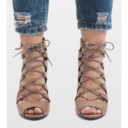 Kaki stövlar med hög klack 9095-83A mångfärgad grön 2