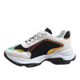 Svarta trendiga sportskor 2018-6 vit 2