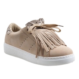 Beige sneakers med ormmönster 451-Y 1
