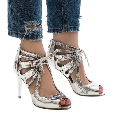 Silver stövlar i lackat läder C-003 grå 1