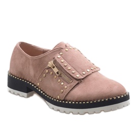 Rosa slip-on skor med dubbar U-6249 1