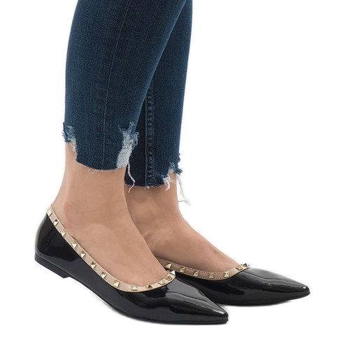 Svarta ballerinor med dubbar 127-16 1