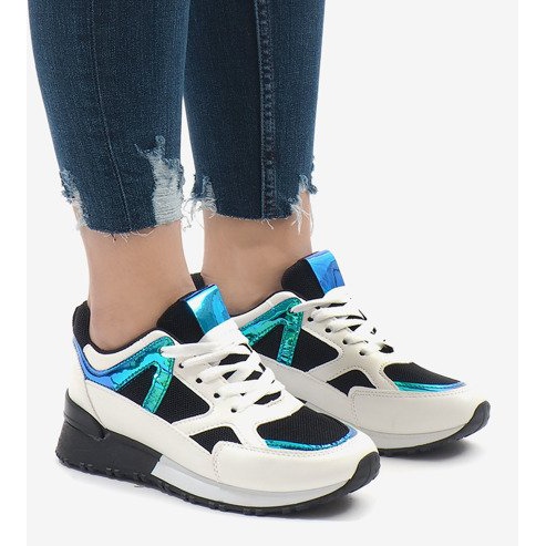 Svarta sneakers trendiga sportskor 2018-12 vit 2