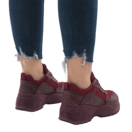 BY-080 vinröda sportskor mångfärgad 1