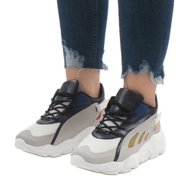 Flerfärgade trendiga sportskor 9115 vit svart röd grå grön 1