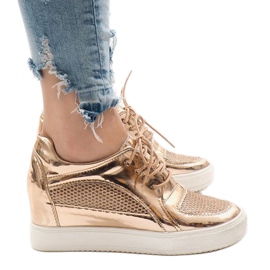 Champagnelackade Openwork -sneakers WW055A gul 1