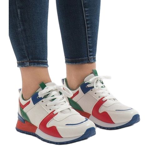 2018-7 Röda mångfärgade trendiga sportskor grå 1