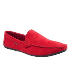 Röda eleganta låga skor AB96K-2 loafers 1