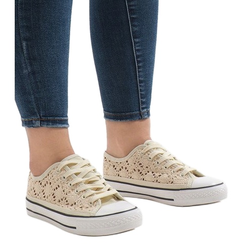 Beige spetsskor BB2050-SP 1