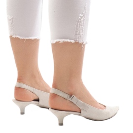 Grå pumps på en B-43 häl mångfärgad 1